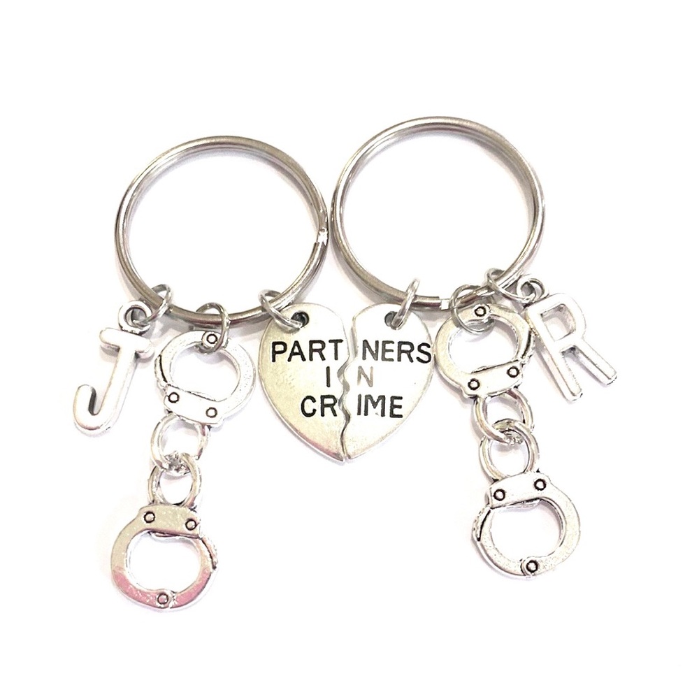 Partners In Crime Keychain Set Of 2 Personalized Best Friends BFF